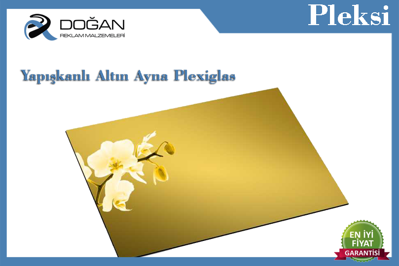 Yapışkanlı Altın ayna Plexiglas 1.2 mm